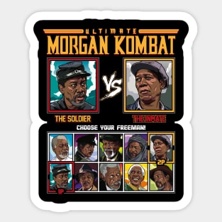 Morgan Freeman Fighter - Morgan Kombat Sticker